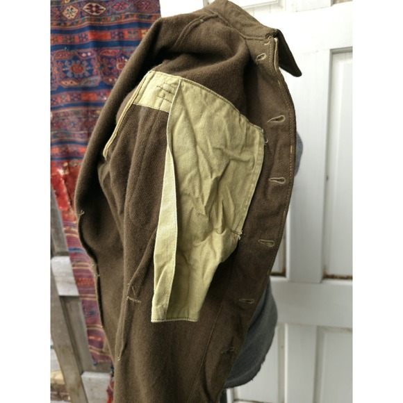 Vintage WW2 Canadian Cadet Wool Battledress Blouse Jacket Green OD 1940s M Army - Picture 9 of 16